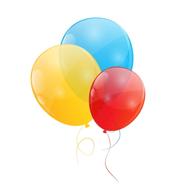 Color glossy balloons background vector illustration