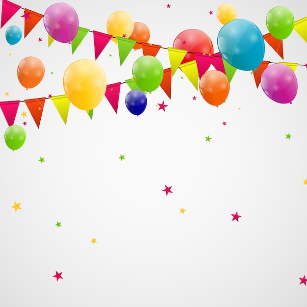 Color glossy balloons background vector illustration