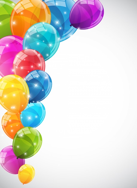 Color Glossy Balloons Background 