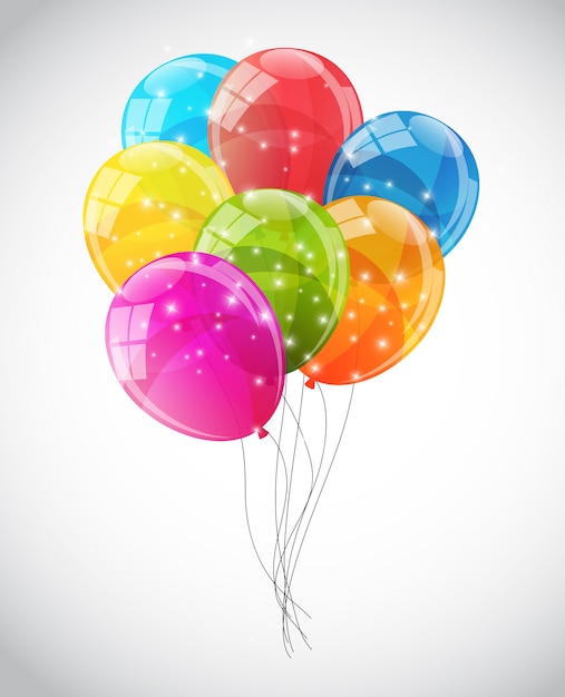 Color Glossy Balloons Background