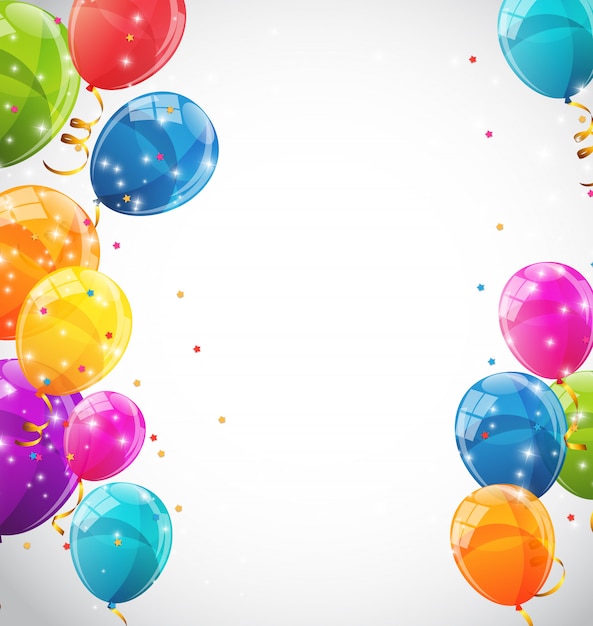 Vector color glossy balloons background