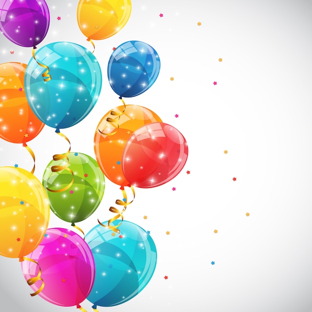 Vector color glossy balloons