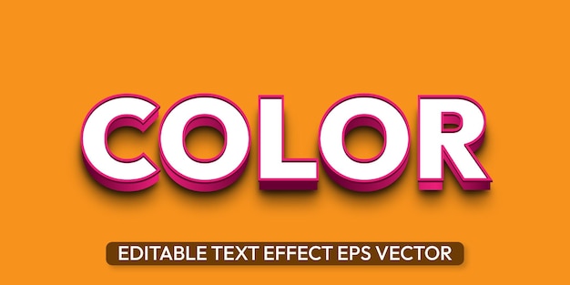 Vector color gradient color editable 3d text effect eps vector