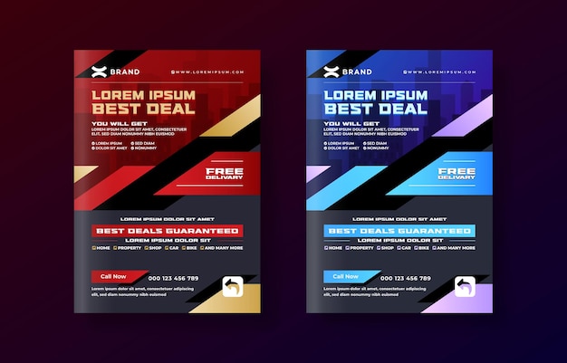 Vector color gradient corporate a4template easy adapt to brochure flyer magazine poster design