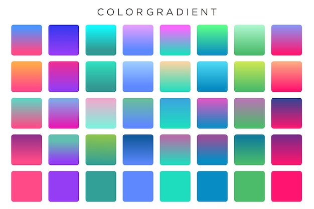 Vector color gradient pack