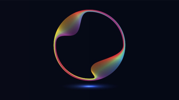 Color gradient with circle shape on black background