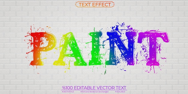 Color Graffiti Spray Paint Editable and Scalable Vector Text Effect