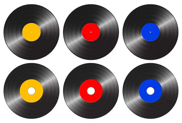 ベクトル カラー蓄音機レコード