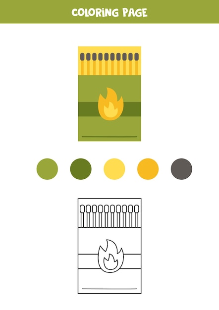 컬러 손으로 그린 성냥 아이들을 위한 워크시트