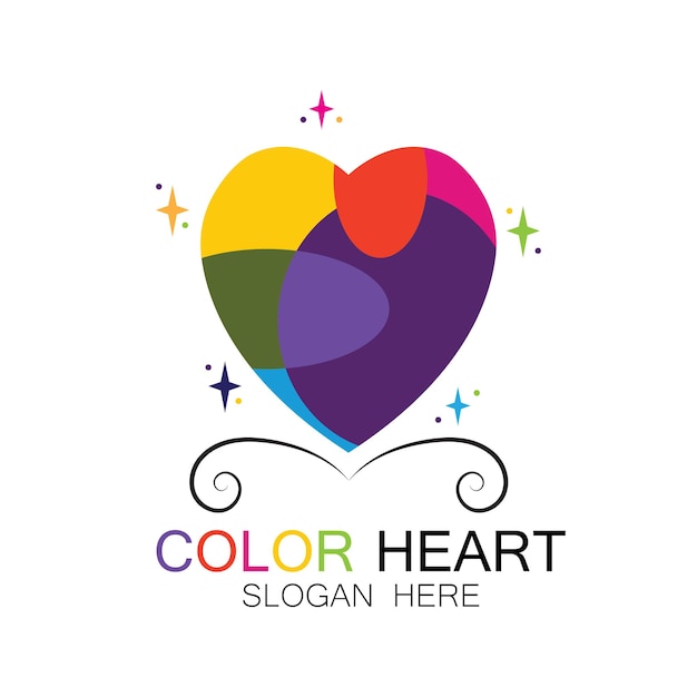 Color heart vector icon illustration