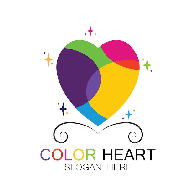 Color heart vector icon illustration