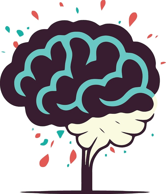 Vettore logo del cervello umano a colori