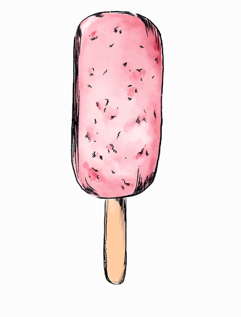 컬러 아이스크림 삽화