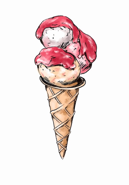 color ice creams illustration