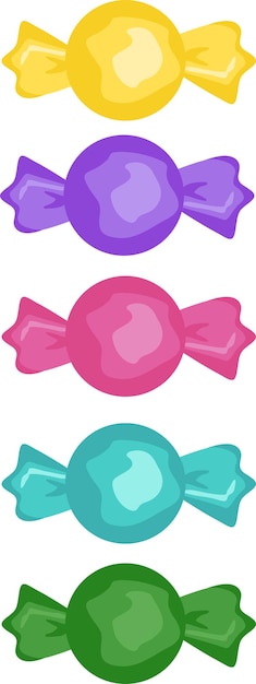 color illustration set of sweet candys food