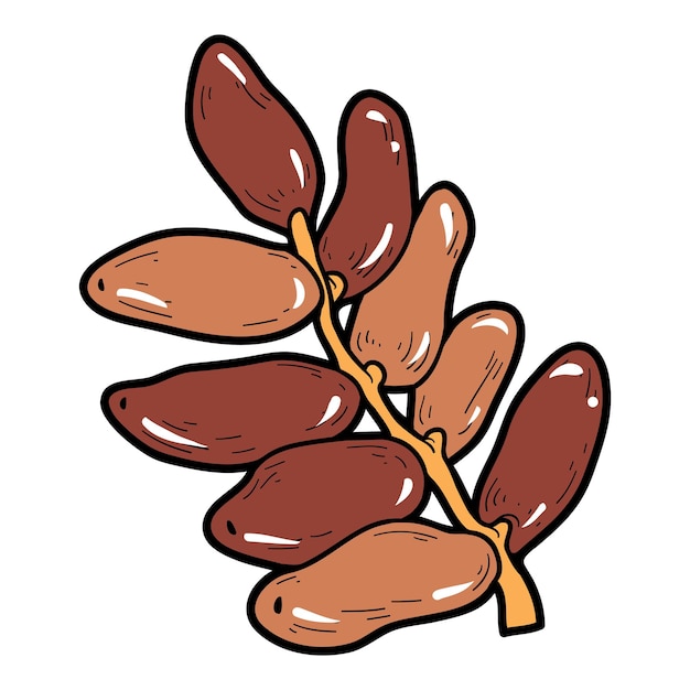 Color image, vector cartoon berry, Dates