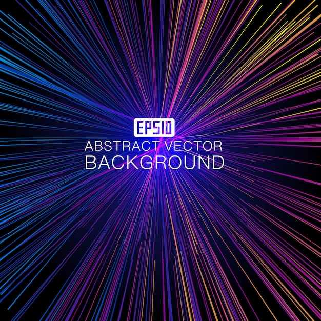 The color lines compose the light beam background the abstract vector background