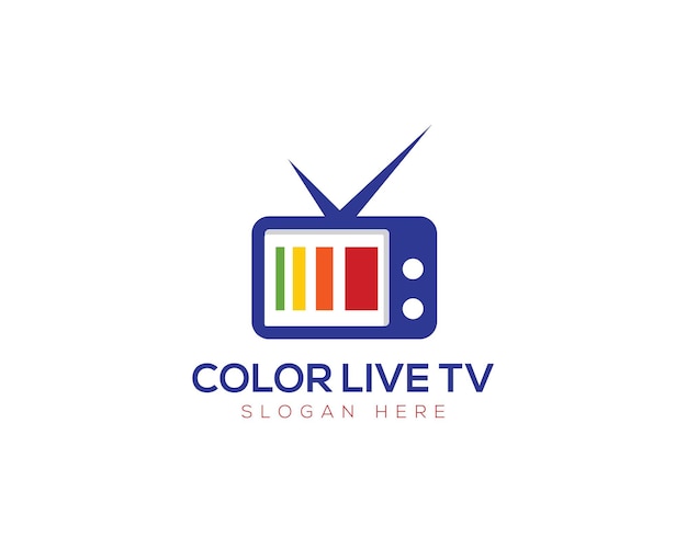 Design del logo della tv in diretta a colori