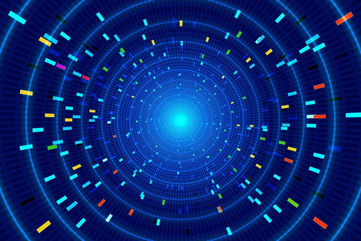 Vector color luminous trajectory perspective space abstract vector background