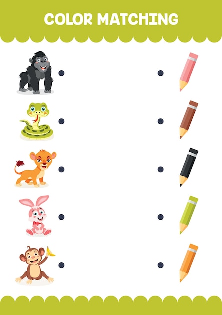 Color Matching Worksheet For Kids