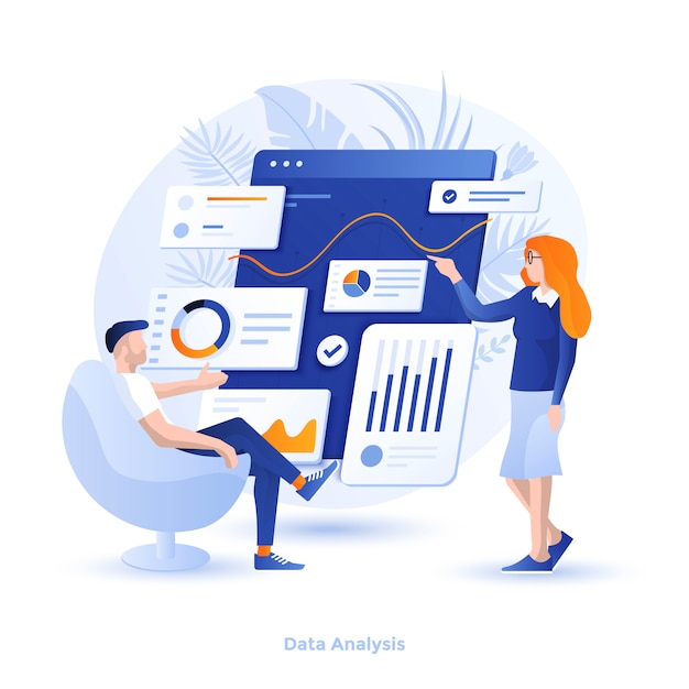 Color modern illustration - data analysis