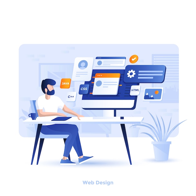 Vector color modern illustration  - web