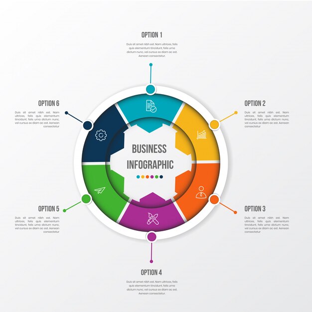 Color modern infographic with 3d table