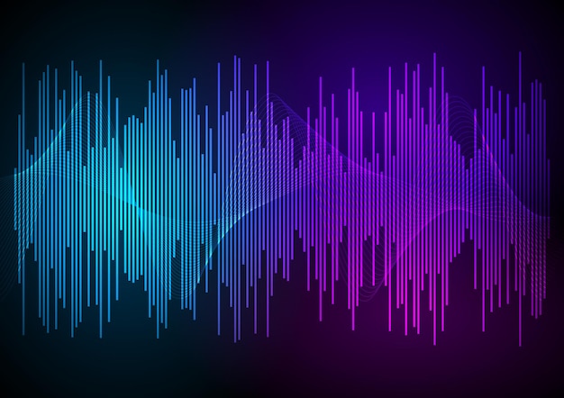 Color music equalizer Sound waves abstract purple background for different joyful events Vector illustration eps 10 can be used presentation template brochure layout page cover magazine moskup