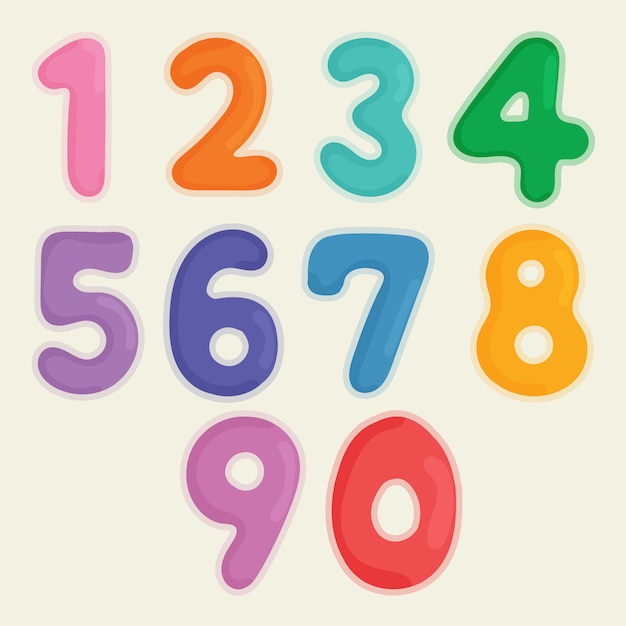 Vector color number for kid vector