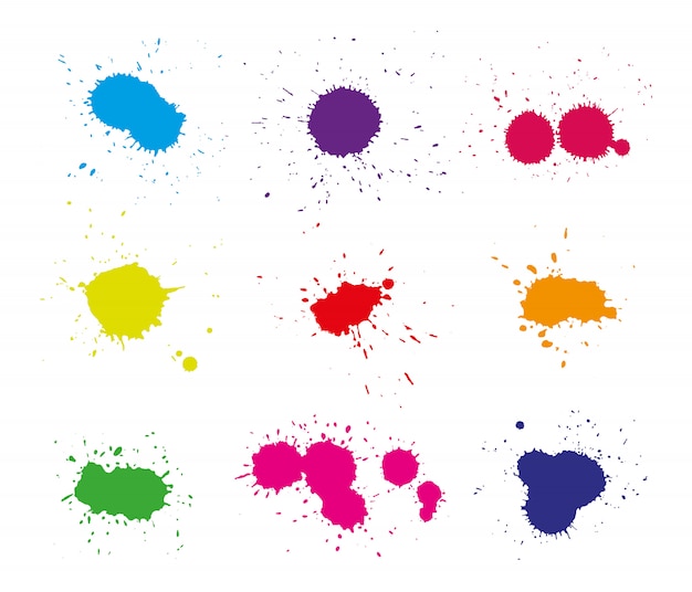 Vector color paint splashes