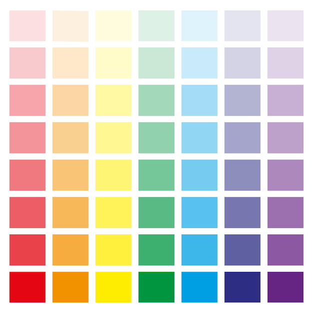 Цветовая палитра Набор ярких цветных квадратов Коллекция ярких цветов
