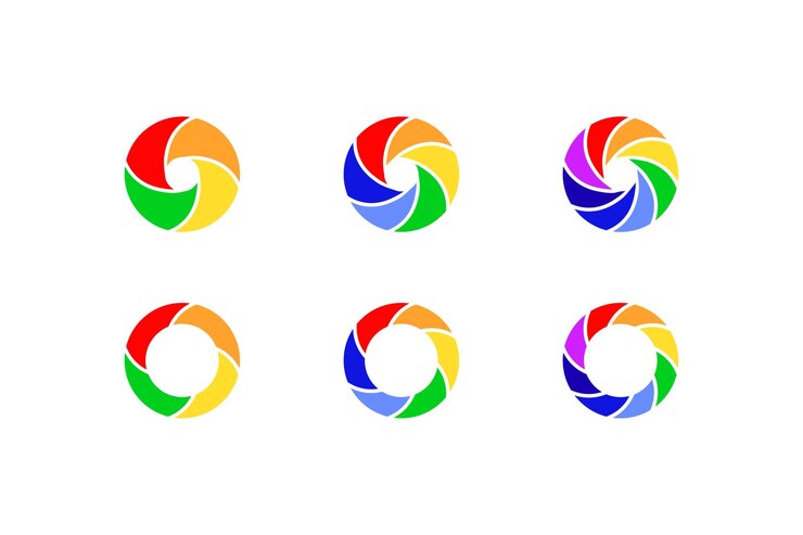 Color palette round icons Flat style Vector icons