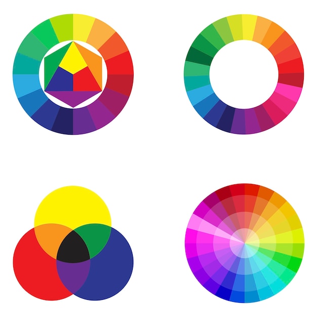 Color palette on white background Graphic color background Circle triangle Vector illustration Stock image EPS 10