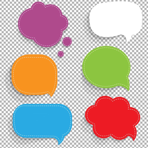 Set di bolle di discorso di carta colorata