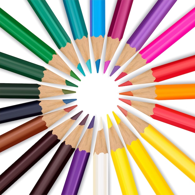 Color pencils isolated on white background. Vector illustration