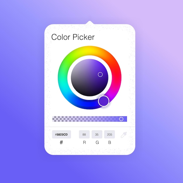 Color picker. selezione del colore negli editor grafici. gradiente arcobaleno rgb