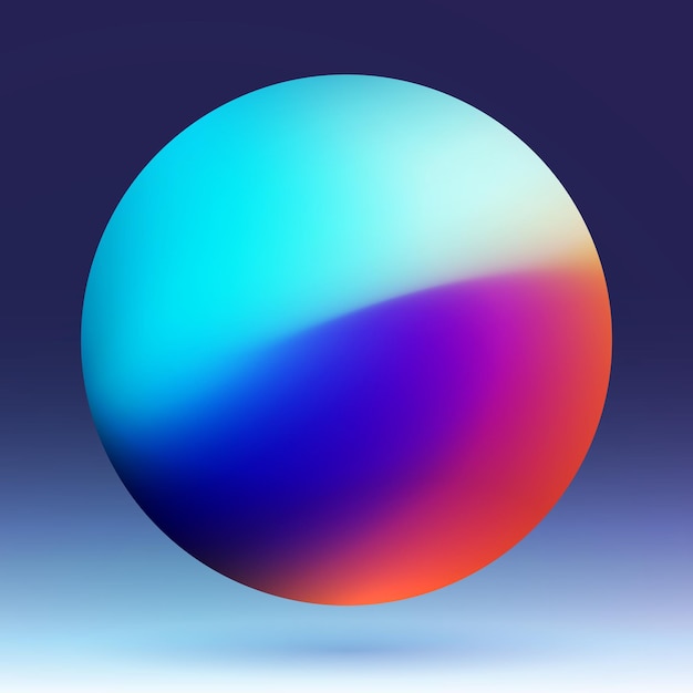 Vector color planet on dark cosmic body color ball design multicolor overflow sphere object