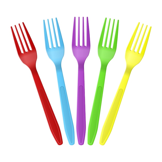 Vector color plastic forks