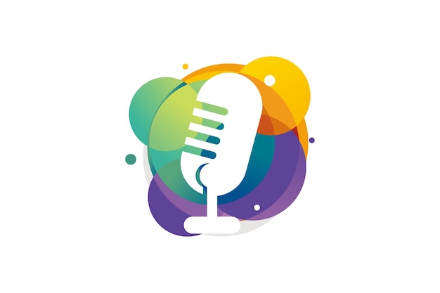 Vector color podcast logo icon vector isolated