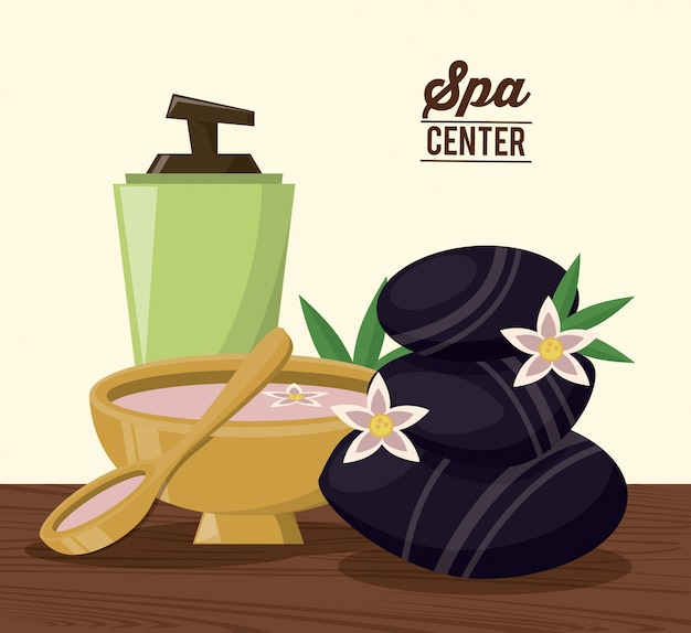 Vector color poster of spa center