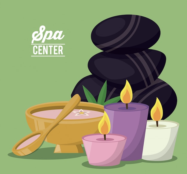 Vector color poster of spa center