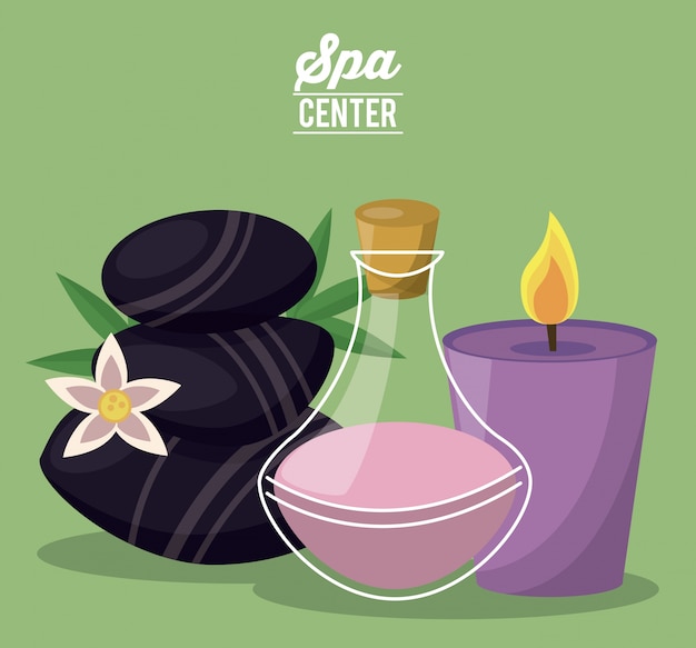 Vector color poster of spa center