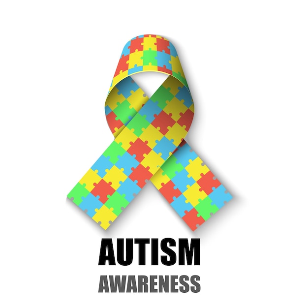 color puzzle ribbon as symbol autism