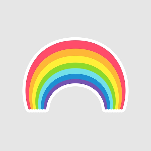 Vector color rainbow icon over white illustration