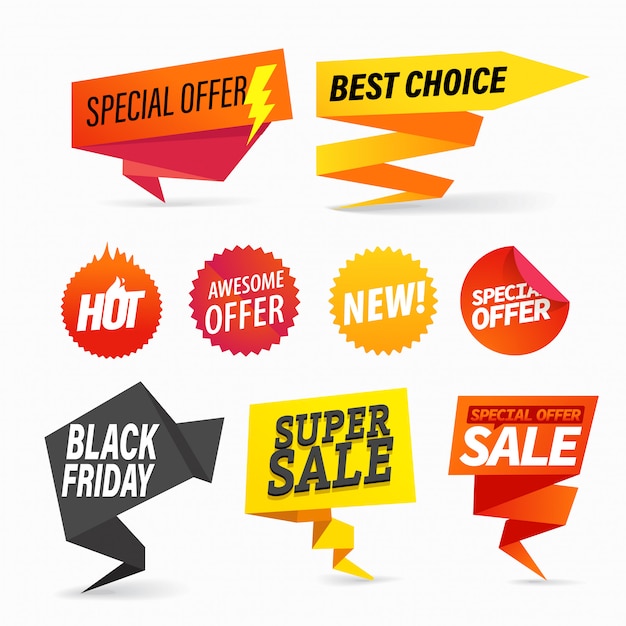 Color sale banners clipart