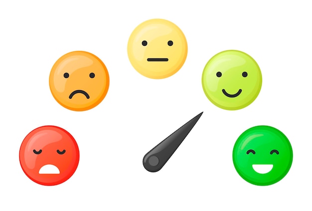 Color scale of mood. Various emotions of art design from red to green. Progress bar template.