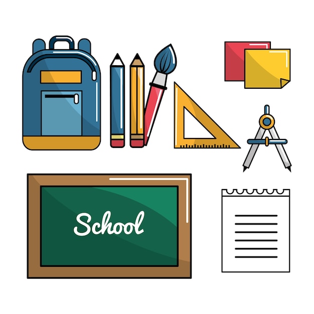 Color school tools icon