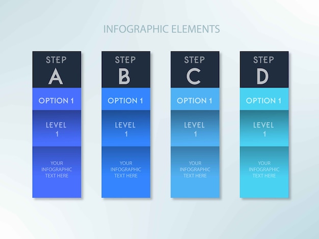 Tonalità di colore infografica con quattro gradini
