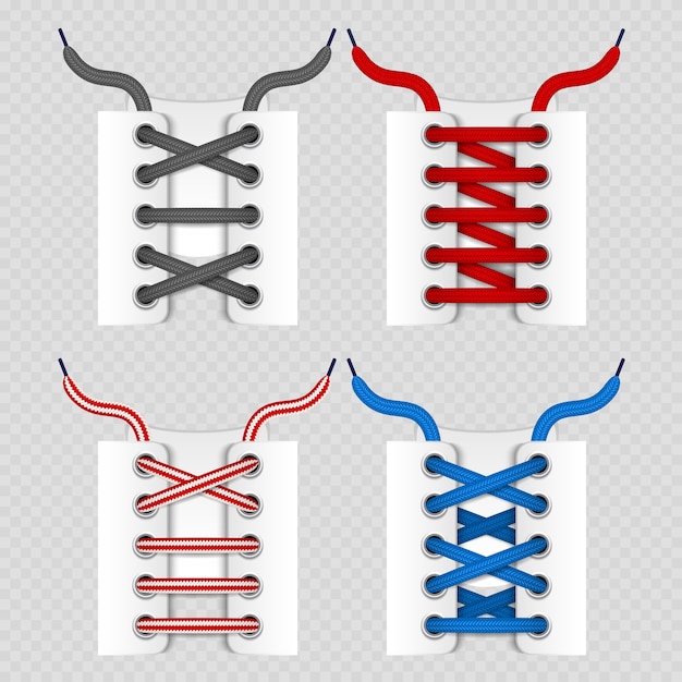 Vector color shoelace for footwear