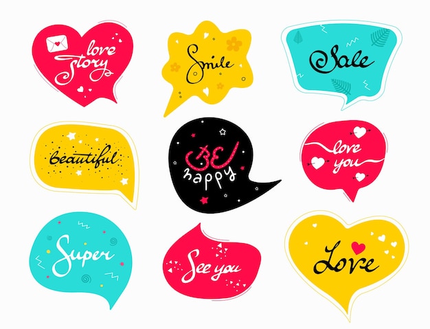 Color speech bubbles set